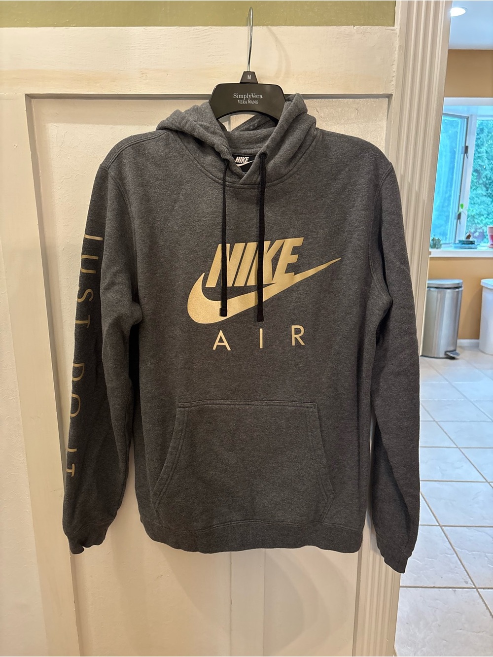 Nike Air Hoodie Gray Gold LogoNike Pullover Sweatshirt